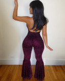 Sexy Halter Backless Boot Cut Jumpsuits LSD-8019