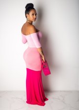 Sexy Fashion Patchwork Wrapped Long Dress BS-1095
