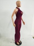 Sexy Halter Backless Boot Cut Jumpsuits LSD-8019