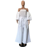 Plus Size Off Shoulder Wide Leg Jumpsuits OD-8297