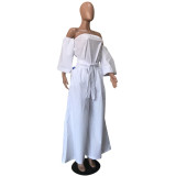 Plus Size Off Shoulder Wide Leg Jumpsuits OD-8297
