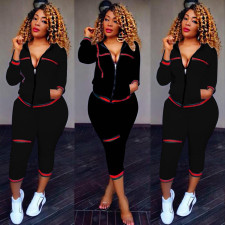 Fashion Ribbed Casual Sports Suit CM-119