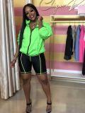 Solid Color Long Sleeve Two Piece Shorts Set LSD-8612