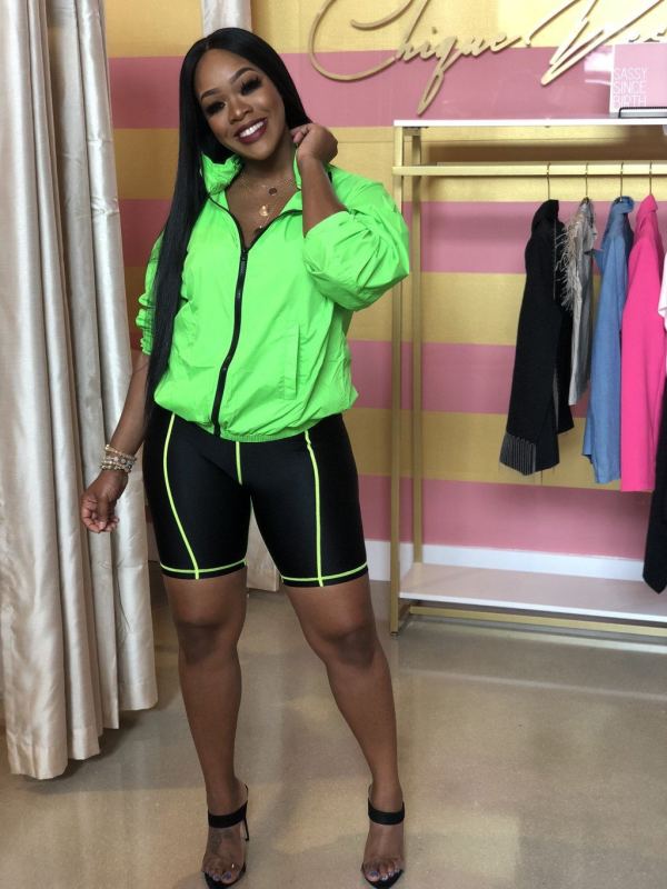 Solid Color Long Sleeve Two Piece Shorts Set LSD-8612