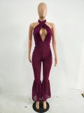 Sexy Halter Backless Boot Cut Jumpsuits LSD-8019