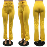 Elegant High Waist Back Zipper Long Pants YS-8180