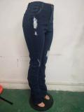 Denim Ripped Hole Piles Skinny Jeans Pants LSD-8649