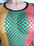 Sexy Multicolor Mesh Striped Dress BS-1024