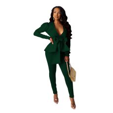 Fashion Ruffle Casual Two-piece Suit CM-639