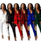 Fashion Ruffle Casual Two-piece Suit CM-639