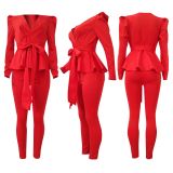 Fashion Ruffle Casual Two-piece Suit CM-639
