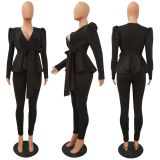 Fashion Ruffle Casual Two-piece Suit CM-639