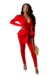 Fashion Ruffle Casual Two-piece Suit CM-639