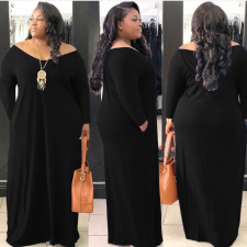 Classic Solid Color Paneled Hooded Loose Dress SMR-9568