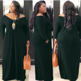 Classic Solid Color Paneled Hooded Loose Dress SMR-9568