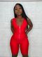 Solid Sleeveless Zipper Bodycon Playsuit LUO-3052