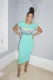 Hot Drilling Letter Short Sleeve Long Dress WSM-5128