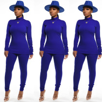 Turtleneck Solid Color Two-Piece Suit SFY-064