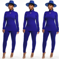 Turtleneck Solid Color Two-Piece Suit SFY-064