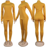 Turtleneck Solid Color Two-Piece Suit SFY-064