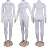 Turtleneck Solid Color Two-Piece Suit SFY-064