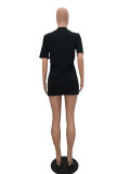 Short Sleeve Letter Print Mini Dress TR-726