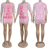 Sexy Letter Sequin Dress SFY-068