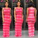 Casual Tie Dye Print Sleeveless Long Dress SFY-023