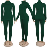Turtleneck Solid Color Two-Piece Suit SFY-064