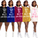 Sexy Letter Sequin Dress SFY-068