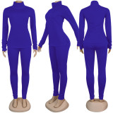 Turtleneck Solid Color Two-Piece Suit SFY-064