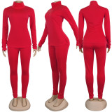 Turtleneck Solid Color Two-Piece Suit SFY-064
