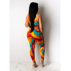 Tie Dye Print Bodysuit And Pants 2 Piece Sets ASL-6255