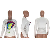 Colorful Eyes Printed Long Sleeve T-shirt LM-8081