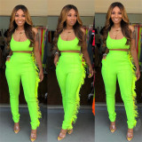 Solid Color Vest Leggings Two Piece Set CHY-1174