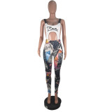 Sexy Sling Print Jumpsuit CHY-1193