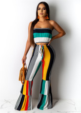 Colorful Tube Top Trousers Set YIY-5058