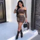Sexy Off Shoulder Crop Top Mini Skirt Two Piece Sets CHY-1074