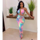 Tie-dye Print Tube Top Maxi Dress CHY-1160