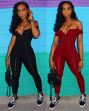 Plus Size V-neck Tube Top Jumpsuit CHY-1049