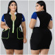 Plus Size 5XL Patchwork Fat MM Bodycon Dress OSM-4104