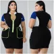 Plus Size 5XL Patchwork Fat MM Bodycon Dress OSM-4104