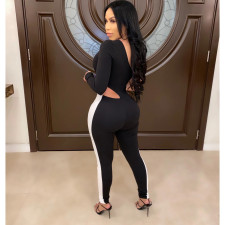 Sexy Splice One Shoulder Hollow Jumpsuits SHD-9218