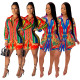 Casual Printed Long Sleeve Shirt Dress SHD-9128