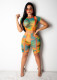 Tie Dye Printed Mesh Perspective 2 Piece Sets SHD-9111