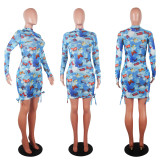 Sexy Butterfly Print Mesh Persctive Mini Dress SHD-9219