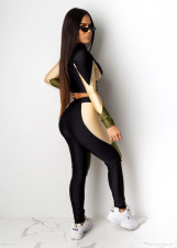 Three-color Stitching Long Sleeve Sports Two-piece Suit SHD-9185