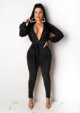 Sexy Fashion Solid Color Jumpsuit (including belt) SHD-9192