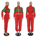 Casual Patchwork Tracksuit Two Piece Sets SHD-9052