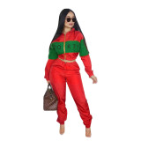 Casual Patchwork Tracksuit Two Piece Sets SHD-9052